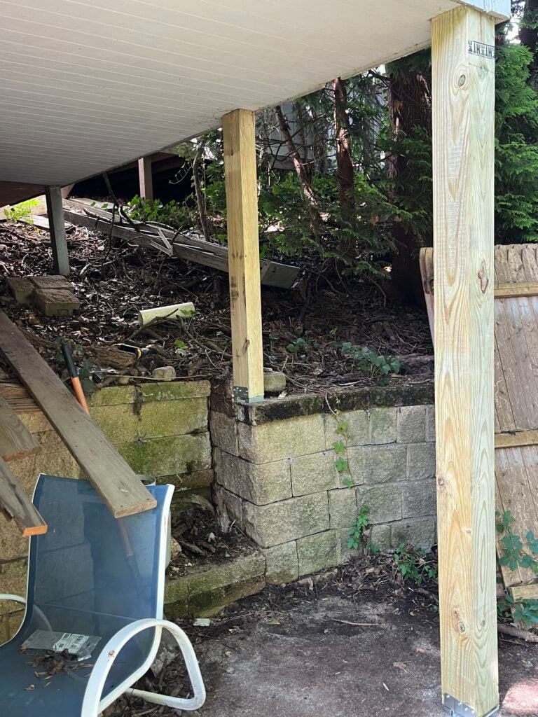 House Post Replacement in Philadelphia — 6x6 post replacement